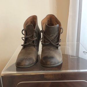 Leather Clarks Heeled Booties